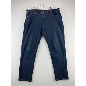 Old Skool Jeans Mens 20 Dark Wash Embroidered Rhinestone Back Pocket StraightLeg